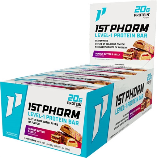 Picture of 1ST PHORM LEVEL 1 BAR PEANUT BUTTER & JELLY 15 BARS 1P28510
