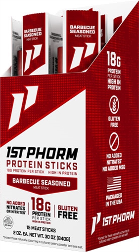 Picture of 1ST PHORM PROTEIN BEEF STICKS BARBECUE SEASONED 15 STICKS 1P47284
