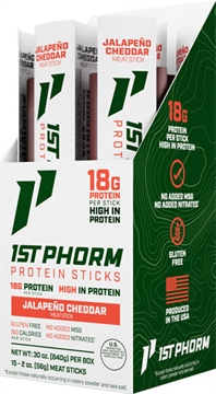 Picture of 1ST PHORM PROTEIN BEEF STICKS JALEPENO CHEDDAR 15 STICKS 1P48392
