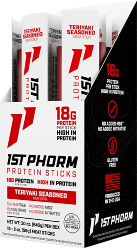 Picture of 1ST PHORM PROTEIN BEEF STICKS TERIYAKI SEASONED 15 STICKS 1P48963