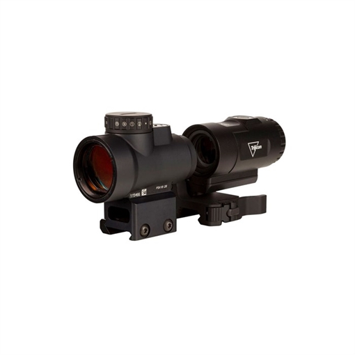 Picture of Trijicon MRO HD, Red Dot, 1X25, 68MOA Circle With 2MOA Center Dot, Black, Full Co-Witness Mount , 3X Magnifier With Adjustable Height Quick Release, Flip to Side Mount MRO-C-2200057