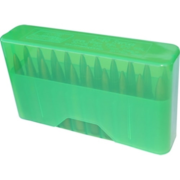 Picture of MTM J-20 Slip Top Ammo Box for 22-250/243 WIN/7.62X39 20 Rounds Clear Green J-20-M-16