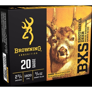 Picture of Browning Ammo BXS 20Gauge 2.75" 3/4oz Sabot Slug Shot 5 Per Box/20 Case B193112021