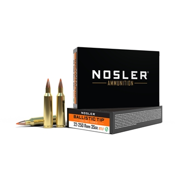 Picture of Nosler Nosler Varmint Ballistic Tip Rifle Ammunition 22-250 Rem. 35 gr. BTLF SP 20 rd. 61038