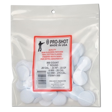 Picture of Pro Shot Products, Inc .22-.270 CAL. 1 INCH RD. 300CT. PATCHES 1-300