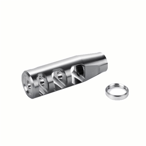 Picture of J P Enterprises 3-PORT COMPENSATOR 22 CALIBER 1/2-28 STEEL SILVER JPTRE3-2S