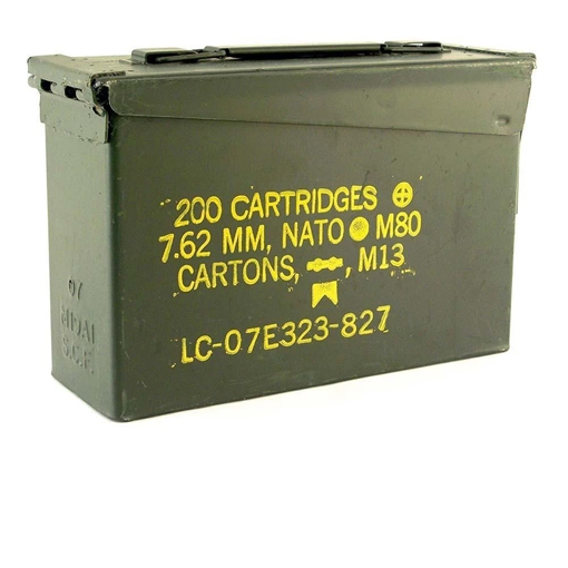 Picture of 30 Cal M19A/7.62 Military Ammunition Can Used- Fair Condition 30CAL