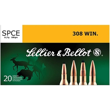 Picture of Sellier & Bellot 308 WINCHESTER 180GR SOFT POINT CUTTING EDGE 20/BOX SB308F