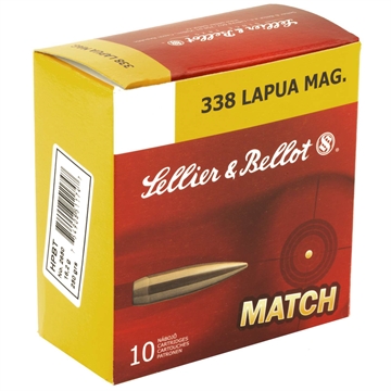 Picture of Sellier & Bellot 338 LAPUA MAGNUM 250GR HOLLOW POINT BOAT TAIL 10/BOX SB338LMA