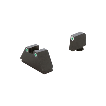 Picture of AmeriGlo Optic Compatible Sight Set for Glock 3XL Tall Green Tritium White Outline Front Sight-Green Tritium White Outline Rear Sight GL349