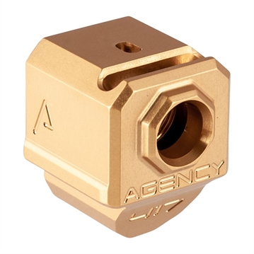 Show details for Agency Arms 417S SINGLE PORT COMP FOR GLOCK GEN 4, GOLD, 9MM 417S-G4-GLD Picture of Agency Arms 417S SINGLE PORT COMP FOR GLOCK GEN 4, GOLD, 9MM 417S-G4-GLD