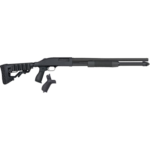 Picture of Mossberg 590 Tactical 12 Gauge 8+1 3" 20" Cylinder Bore Barrel, Matte Blued Metal Finish, Dual Extractors, FLEX Component 6 Position Stock w/FLEX Pistol Grip & Recoil Pad 50695