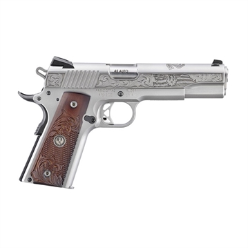 Picture of dRUGER 75TH ANNIVERSARY SR1911 5" 45ACP STS CUSTOM ENGRVED & WOOD GRIP 6765