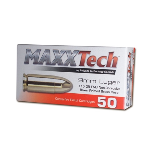 Picture of Maxx Tech 9MM LUGER 115GR FMJ 50/BOX PTGB9MMB