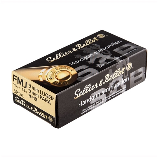 Picture of SELLIER & BELLOT AMO 9MM 124GR FMJ 50-RD ( 20 BOXES PER CASE ) SB9B