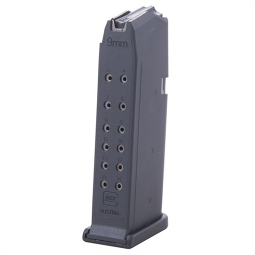 Picture of Glock Factory Original Handgun Magazine for Glock 19/26 Black Polymer 9mm Luger 15/rd Pkg MF19015