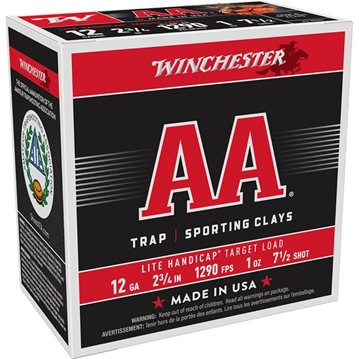 Picture of AA LITE HANDICAP 12 GAUGE 2-3/4'' #7.5 SHOT SHOTGUN AMMO 105054101 -