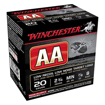 Picture of Winchester Ammo AA Low Recoil 20Gauge 2.75" 7/8oz 8Shot 25 Per Box/10 Case AA20FL8