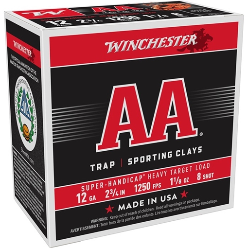 Picture of AA SPORTING CLAYS 12 GAUGE 2-3/4'' #8 SHOT SHOTGUN AMMO 105054100 -