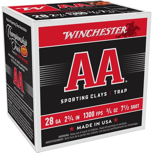 Picture of AA SPORTING CLAYS 28 GAUGE 2-3/4 #7.5 SHOT SHOTGUN AMMO 105054025 -