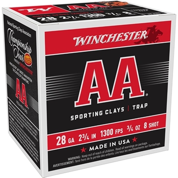 Picture of AA SPORTING CLAYS 28 GAUGE 2-3/4 #8 SHOT SHOTGUN AMMO 105004138 -