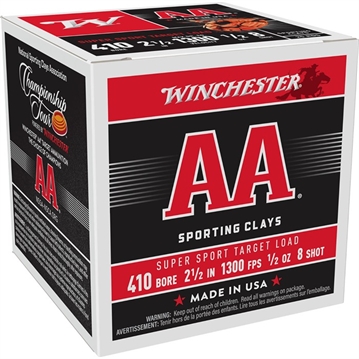 Picture of AA SPORTING CLAYS 410 BORE 2-1/2'' #8 SHOT SHOTGUN AMMO 105054144 -