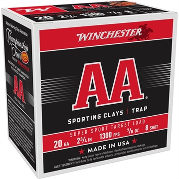 Picture of AA SUPER SPORT SPORTING CLAYS 20 GAUGE SHOTGUN AMMO 105054117 -