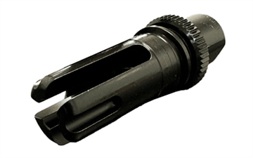 Picture of Advanced Armament Corp Blackout, Flash Hider, 556NATO, 1/2X28 Thread Pitch, Fits 51T Mount For 13.7"/13.9" Barrels, SCARmor Finish, Black, Polymer Witness Block 65035