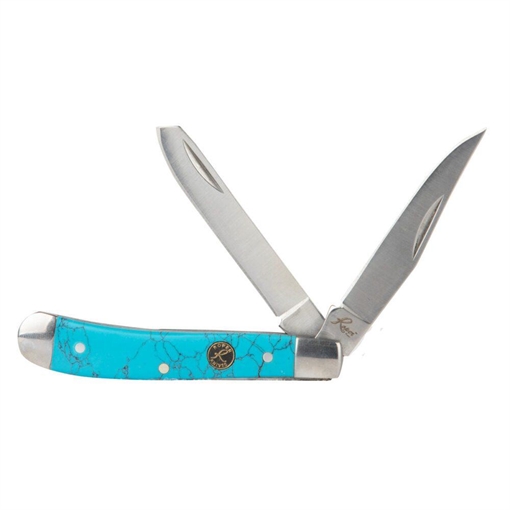 Picture of ABKT Roper Peanut Knife 2 Blades Turquoise RP0006B