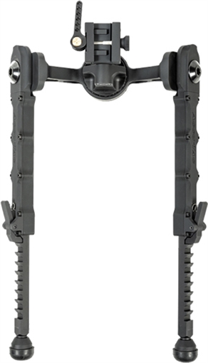 Picture of Accu-Tac FC-5 G2 Bipod made of Black Hardcoat Anodized Aluminum with Picatinny Attachment, Steel Feet & 6"-10.60" Vertical Adjustment FCSRBG200