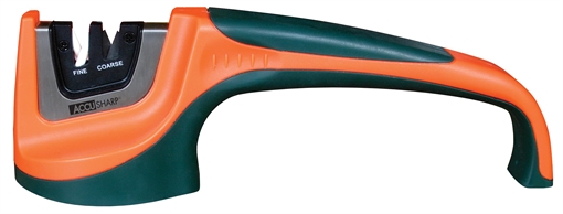 Picture of AccuSharp Pull-Through Sharpener Hand Held Fine, Coarse Tungsten Carbide and Ceramic Sharpener Rubber Handle Black/Orange 039C