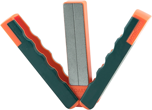 Picture of AccuSharp Paddle Sharpener Folding Fine, Coarse Diamond Sharpener Gray/Orange Overmolded Rubber Handle 077C