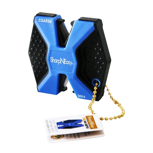 Picture of AccuSharp SharpNEasy 2-Step Sharpener Hand Held Fine Coarse Ceramic Stone Sharpener Plastic Handle Black/Blue 334C