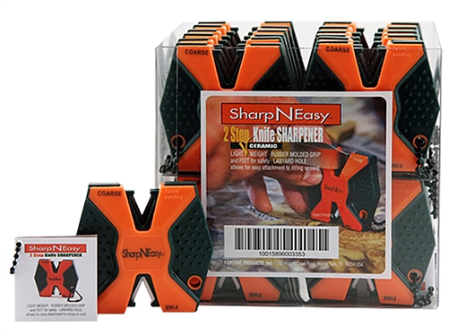 Picture of AccuSharp SharpNEasy 2-Step Sharpener Hand Held Fine/Coarse Ceramic Stone Sharpener Black/Orange Plastic 24 335CD