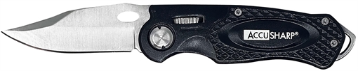Picture of AccuSharp Sport 3" Folding Plain Stainless Steel Blade/Black Anodized Aluminum Handle Includes Belt Clip 703C