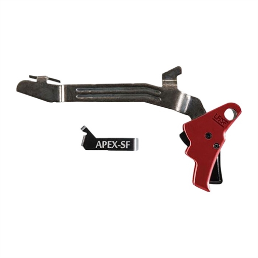 Picture of Apex Tactical Specialties Action Enhancement Trigger w/ Trigger Bar for Slim Frame Glock Pistols, Fits 43/43x,48, Red, Includes Apex Performance Connector 102-157 102157