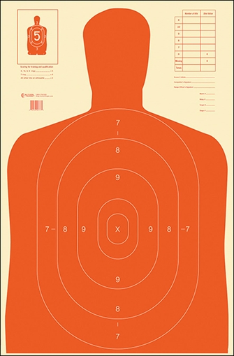 Picture of Action Target Qualification Economy Silhouette Paper Hanging 23" x 35" Red/White 100 Per Box B27ERED100