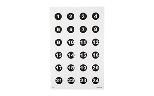 Picture of Action Target VB-24, Command Training Target, Military 3" Numbered Circles, Numbered 1 Thru 24, Black, 23"x35", 100 Per Box VB-24-100 VB24100