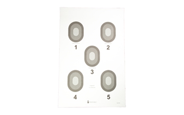Picture of Action Target 5 Bull's-Eye Target, Cream and Black, 23" x 35", 100 Per Box #530-100