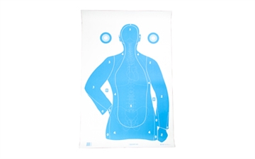 Picture of Action Target Qualification Silhouette/Vitals Paper Hanging 23" x 35" Blue/White 100 Per Box FB21EANTAV2100