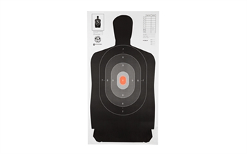 Picture of Action Target B-27 North Carolina Criminal Justice Academy Target, Shaded Scoring Rings Starting Outside And Going Dark To Light With A Bright Orange Center, 24"x45", 100 Per Box B-27NCJA-100 B27NCJA100