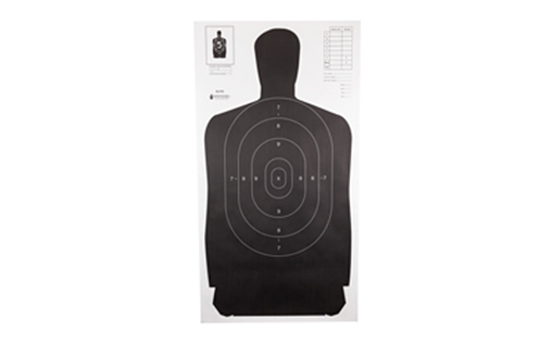 Picture of Action Target Qualification Standard Silhouette Heavy Paper Hanging Black/White 100 Per Box B27SBLACK100