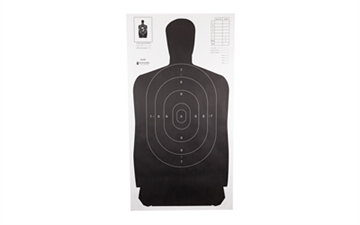 Picture of Action Target Qualification Standard Silhouette Heavy Paper Hanging Black/White 100 Per Box B27SBLACK100