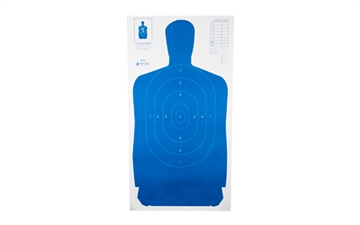 Picture of Action Target Qualification Standard Silhouette Paper Hanging 24" x 45" Blue/White 100 Per Box B27SBLUE100