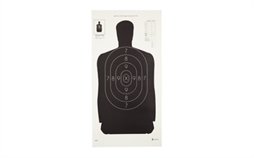 Picture of Action Target B-29 Qualification Target, 50 Foot Reduction Of B-27 Police Silhouette, Black, 11.5"x22", 100 Per Box B-29-100 S29100