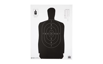 Picture of Action Target B-34 Qualification Target, 25 Yard Reduction Of B-27 Police Silhouette, Black, 17.5"x23", 100 Per Box B-34-100