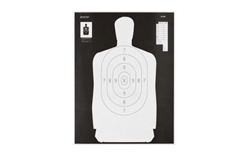 Picture of Action Target B-34R Reverse Qualification Target, 25 Yard Reduction Of B-27, Ivory Police Silhouette With Black Background, 17.5"x23", 100 Per Box B-34R-100 B34R100