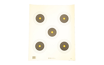 Picture of Action Target 5 Bull's-Eye Target w/Orange Centers, Orange and Black, 21" x 24", 100 Per Box SI-5-100