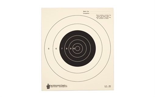 Picture of Action Target Competition NRA Slow Fire Bullseye Tagboard Hanging 25 yds Handgun 10.50" x 12" Black/White 100 Per Box B16100