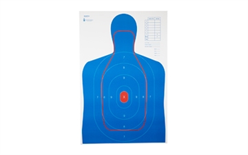 Picture of Action Target Qualification B-27E & FBI Q Combo Silhouette Hanging Paper 23" x 35" Blue/White 100 Per Box RCB27EQ100